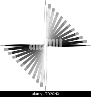 Abstract di nero e wihte serie geometrica con una grafica diversa nel set Illustrazione Vettoriale