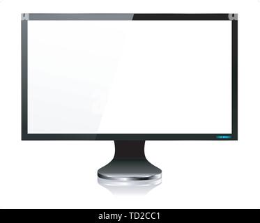 LCD Monitor Computer schermo - Vettore con elementi raggruppati, denominati strati e con uno strato separato per aggiungere facilmente la propria immagine a schermo monitor EPS10 Illustrazione Vettoriale