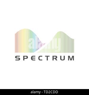 D'onda dello spettro vettore logo isolati su sfondo bianco Illustrazione Vettoriale