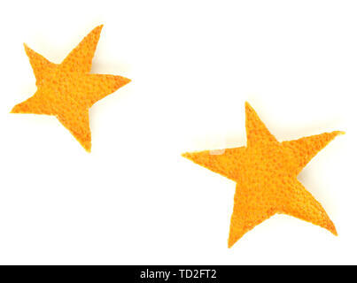 Stelle decorativo dal secco a buccia d'arancia isolato su bianco Foto Stock