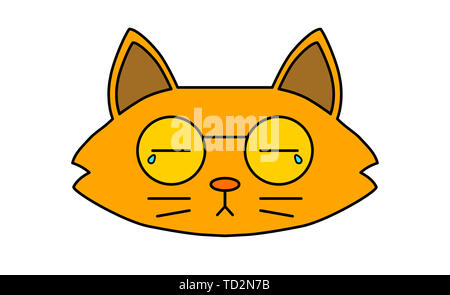 Cartoon carino gattino set di icone Foto Stock