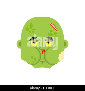 Zombie Nausea gli Emoji. Morti viventi malati emozioni avatar. Undead ill. Illustrazione Vettoriale Illustrazione Vettoriale