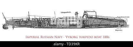 VYBORG torpediniera di imperiale marina russa, fighting ship del 1886 Foto Stock