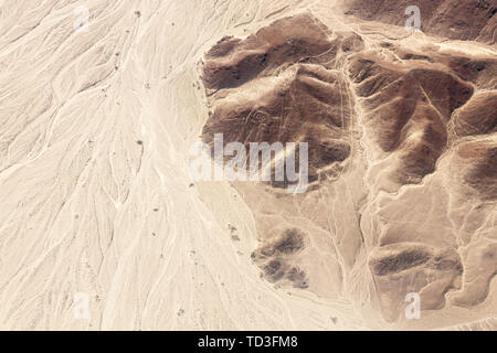 Volo sulle linee di Nazca, Nazca, Perù, Sud America Foto Stock