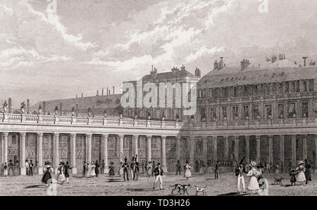 Il Palais-Royal, Parigi, antichi di acciaio inciso stampa, 1831 Foto Stock