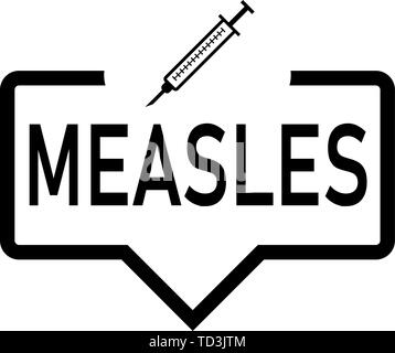 Il Vaccino del morbillo icona di colore. La siringa con il flacone di medicina. Il tetano, BCG immunizzazione, la vaccinazione. Medications, iniezione di droghe. Vettore isolato Illustrazione Vettoriale