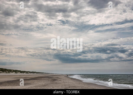 Henne spiaggia presso il danese costa del Mare del Nord in un giorno nuvoloso Foto Stock