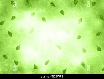 Abstract sbiadito sfondo verde con foglie. Foto Stock