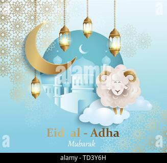 Eid al-Adha Banner. Illustrazione Vettoriale