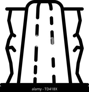 Icona di cascata, stile contorno Illustrazione Vettoriale