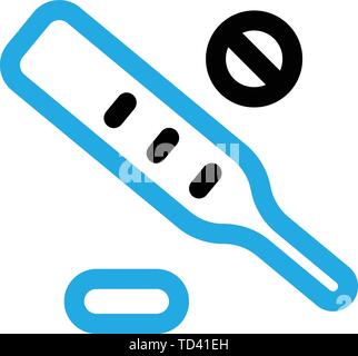 Icona di termometro, stile contorno Illustrazione Vettoriale