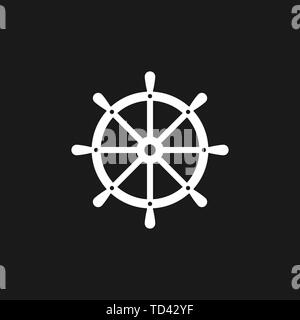 Icona di disegno di barca e timone marittimo modello di logo Symbol Vector  Navigazione sul volante con timone a vela Immagine e Vettoriale - Alamy