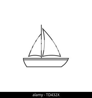 Barca a vela, barca a vela, nave, yacht icona. Illustrazione Vettoriale, design piatto. Illustrazione Vettoriale