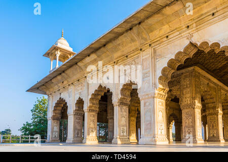 Khas Mahal nella Red Fort, Sito Patrimonio Mondiale dell'UNESCO, la Vecchia Delhi, India, Asia Foto Stock