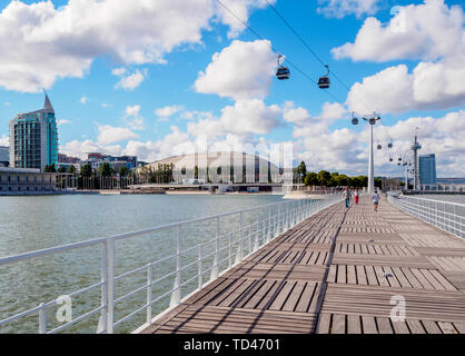 Telecabine, Parque das Nacoes, Lisbona, Portogallo, Europa Foto Stock