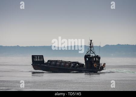 11.06.2019, dal lunedì al decimo giorno del mese di giugno la British Royal Navy gestisce amphibious warfare con il Landing Craft dell'HMS Albion nel nord Eckernforder bay nei pressi del campeggio Gut Ludwigsburg vicino Langholz come parte dell'Manovers BALTOPS 2019. LCVP Mk 5 L0353. | Utilizzo di tutto il mondo Foto Stock