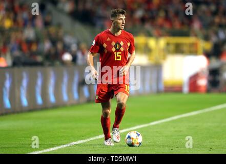 Il belga Thomas Meunier in azione durante le Qualifiche UEFA Euro 2020, Gruppo i al King Baudouin Stadium di Bruxelles. PREMERE ASSOCIAZIONE foto. Data immagine: Martedì 11 giugno 2019. Vedi PA storia CALCIO Belgio. Il credito fotografico dovrebbe essere: Bradley Collyer/PA Wire. Foto Stock