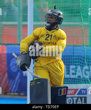 Krefeld, Germania, 12 giugno 2019, Hockey, FIH Pro League, donne in Germania rispetto a Belgio : Goalie Cahernane D Hooghe. Foto Stock