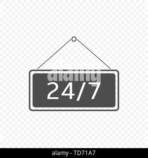 Aperto 24 ore insegna Illustrazione Vettoriale