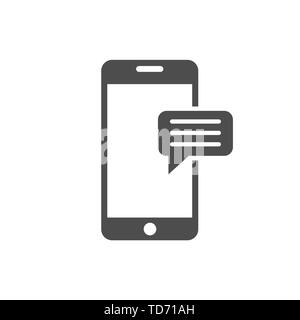 Telefono con icona di messaggio Illustrazione Vettoriale