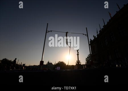 Praga, Repubblica Ceca. Xiii Giugno, 2019. Praga internazionale Pole Pole Vault soddisfare in Repubblica ceca, 13 giugno 2019. Credito: Ondrej Deml/CTK foto/Alamy Live News Foto Stock