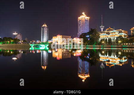 Scenario del Fiume Haohe in Nantong Foto Stock