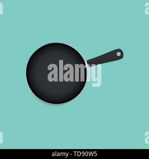 Pan con ombra isolato su sfondo blu Illustrazione Vettoriale