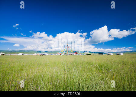 Sangke Prairie, Xia River, Gannan, provincia di Gansu Foto Stock