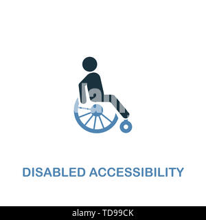 Accessibilità disabili icona in due colori. Creative design da elementi della città raccolta di icone. Colorate accessibilità disabili icona per web e mobile Foto Stock