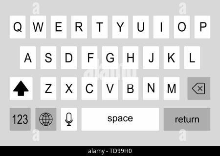 Tastiera retro dello smartphone. Tecnologia dello smartphone concept. Vettore Illustrazione Vettoriale