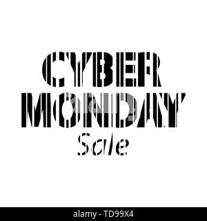 Cyber lunedì l'iscrizione. Bar in stile codice vettore. Illustrazione Vettoriale