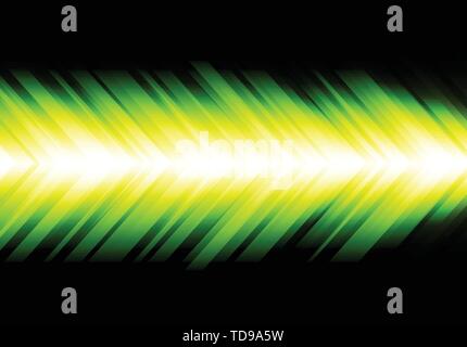 Abstract luce verde freccia direzione velocità sul design nero moderna tecnologia avveniristica sfondo illustrazione vettoriale. Illustrazione Vettoriale