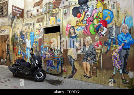 Graffiti, Nicosia, Lefkosia, a sud di Nicosia, Cipro, Europa Foto Stock