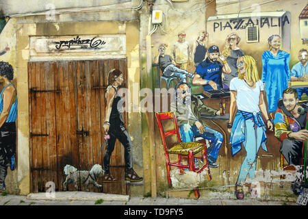 Graffiti, Nicosia, Lefkosia, a sud di Nicosia, Cipro, Europa Foto Stock
