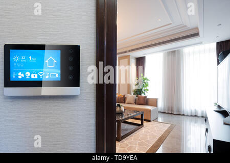Digitalscreen in smart home Foto Stock