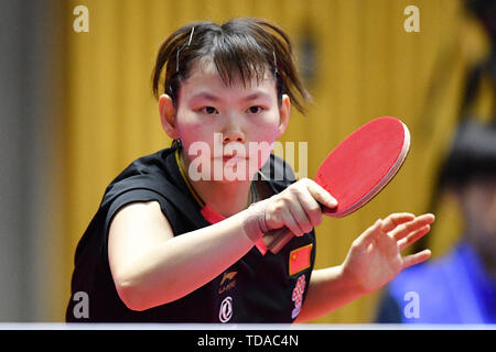 Sapporo, Hokkaido, Giappone. Credito: MATSUO. 14 Giugno, 2019. Egli Zhuojia (CHN) Tennis da tavolo : 2019 ITTF World Tour, LION Japan Open Sapporo Donne Singoli a Hokkai Kitayell a Sapporo, Hokkaido, Giappone. Credito: MATSUO .K AFLO/sport/Alamy Live News Foto Stock