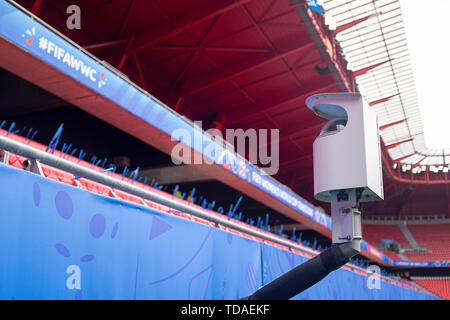 Valenciennes, Francia. Xiii Giugno, 2019. Funzione telecamera di sorveglianza nello stadio, Turno preliminare gruppo B, corrispondono 15, Germania (GER) - Spagna (ESP) 1: 0, il 06/12/2019 a Valenciennes. Le donne di Calcio World Cup 2019 dal 07.06. - 07.07.2019 in Francia. € | Utilizzo di credito in tutto il mondo: dpa/Alamy Live News Foto Stock