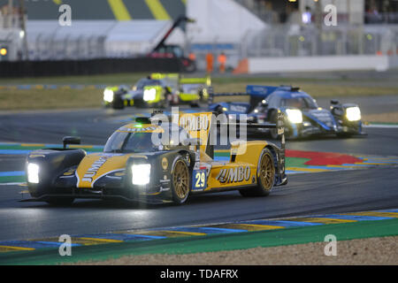 Le Mans, Sarthe, Francia. Xiii Giugno, 2019. Racing Team Nederland Dallara P217 Gibson rider Giedo VAN DER GARDE (NLD) in azione durante la 87a edizione della 24 Ore di Le Mans dell'ultimo round del FIA World Endurance Championship a Le Sarthe sul circuito di Le Mans - Francia Credito: Pierre Stevenin/ZUMA filo/Alamy Live News Foto Stock