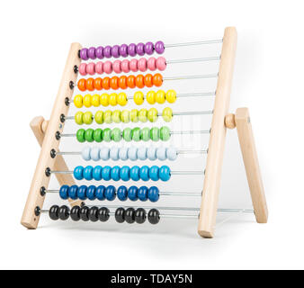 Abacus contando frame isolato su bianco Foto Stock