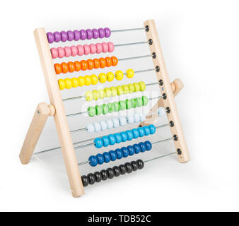 Abacus contando frame isolato su bianco Foto Stock