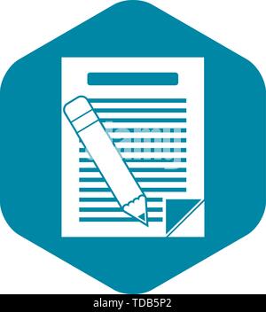 Carta e matita, icona di stile semplice Illustrazione Vettoriale