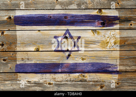 Sfondo dalla vecchia bandiera israeliana in stile grunge Foto Stock