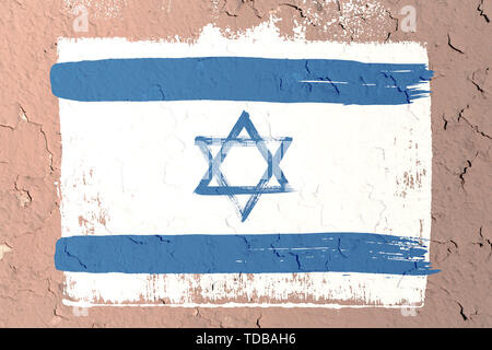 Sfondo dalla vecchia bandiera israeliana in stile grunge Foto Stock