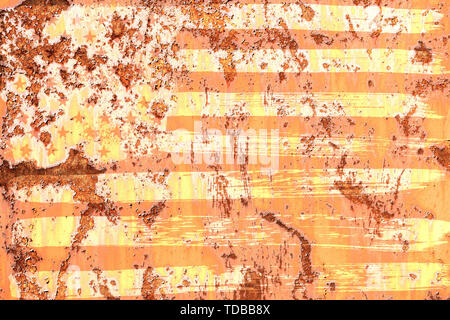Sfondo della vecchia bandiera americana in stile grunge Foto Stock