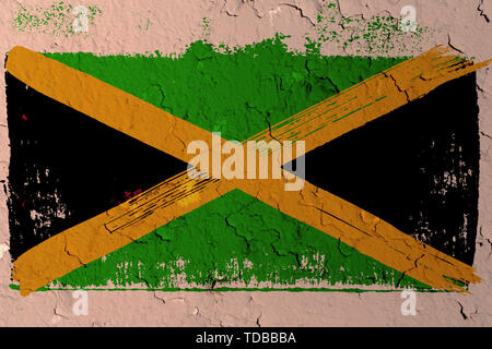 Sfondo dal vecchio Jamaican flag in stile grunge Foto Stock