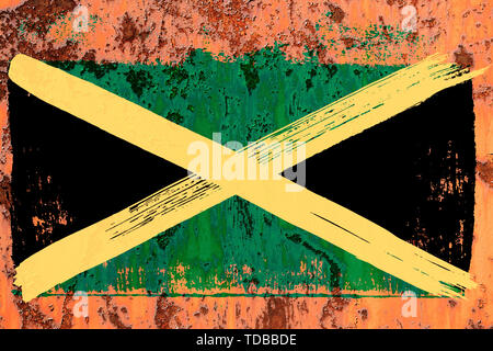 Sfondo dal vecchio Jamaican flag in stile grunge Foto Stock