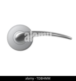 Realistico maniglia porta isolata. Illustrazione Vettoriale . Modello per la progettazione Illustrazione Vettoriale