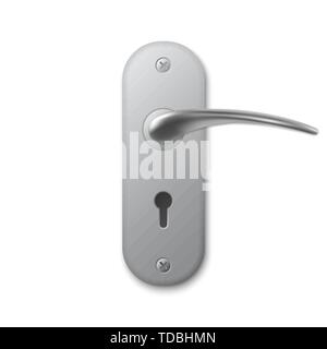 Realistico maniglia porta isolata. Illustrazione Vettoriale . Modello per la progettazione Illustrazione Vettoriale