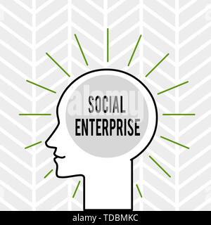 La grafia la scrittura di testo Social Enterprise. Foto concettuale Business che rende a soldi in un modo socialmente responsabile delineano Silhouette testa umana Sur Foto Stock