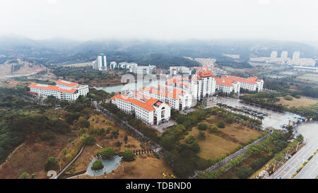 La fotografia aerea di Kah Kee College, Università di Xiamen Foto Stock